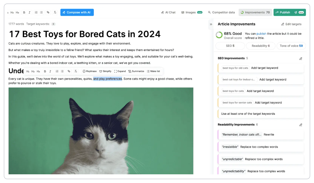 Editing articles with Content Toolkit