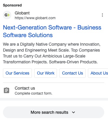 What bottom Google Ads look like on mobile devices