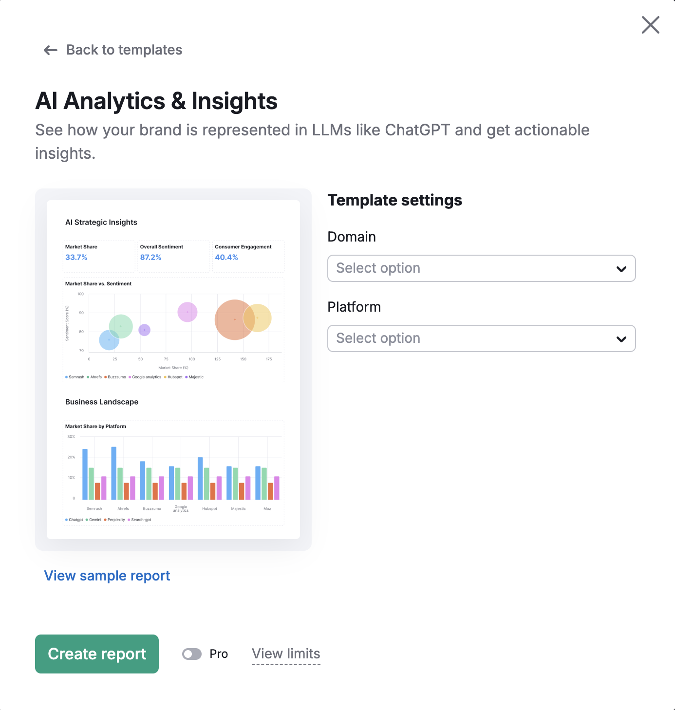 Generating a report from template.