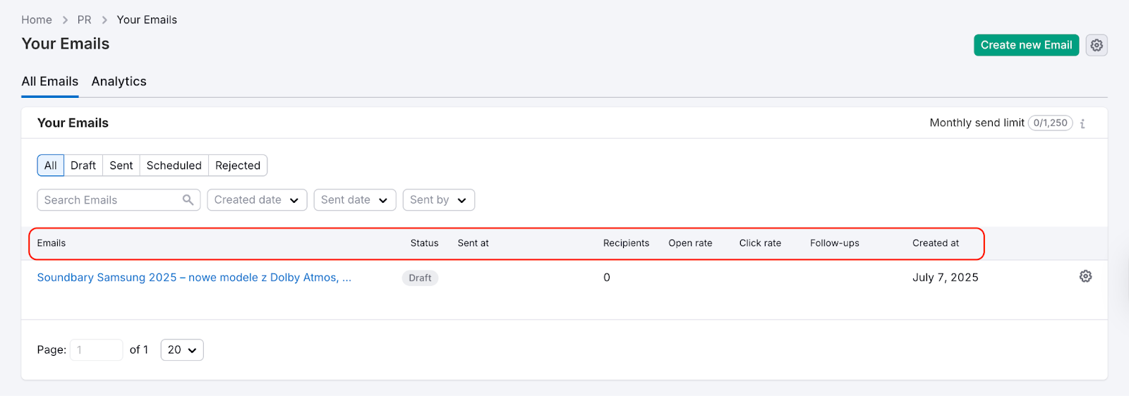 Browsing saved and sent emails image 1