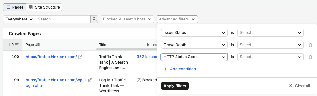 Site Audit Crawled Pages Report image 2